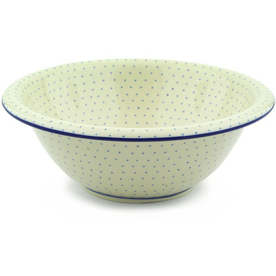 Polish Pottery Bowl 10&quot; Polka Dot