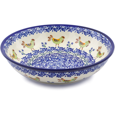Polish Pottery Bowl 10&quot; Rooster Country