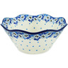 Polish Pottery Bowl 12&quot; Blue Spring