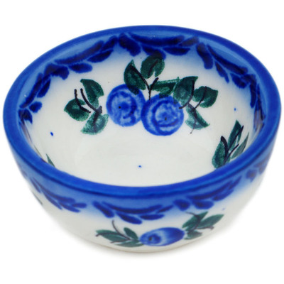 Polish Pottery Bowl 2&quot; Blue Berry Special UNIKAT