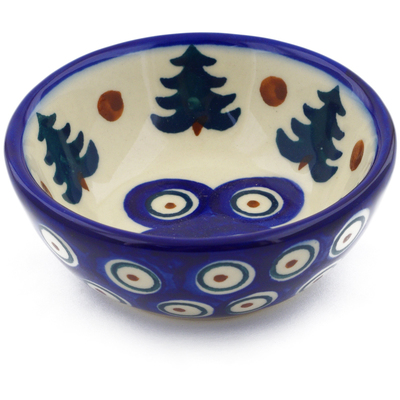 Polish Pottery Bowl 3&quot; Autumn Evergreen
