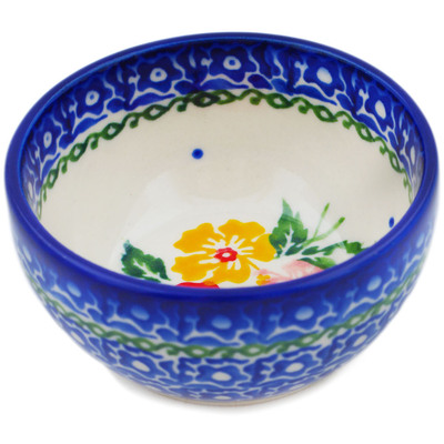Polish Pottery Bowl 3&quot; Hibiscus Splendor