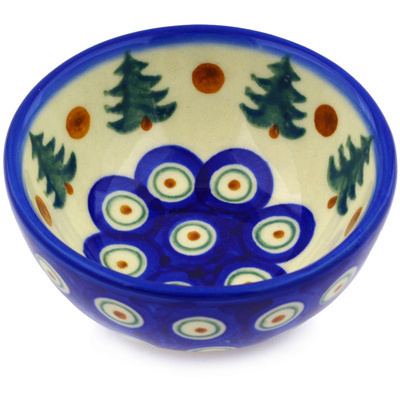 Polish Pottery Bowl 4&quot; Autumn Evergreen
