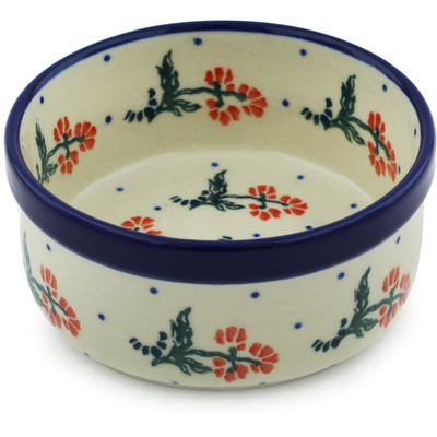 Polish Pottery Bowl 4&quot; Flower Surprise