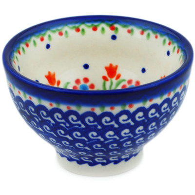 Polish Pottery Bowl 4&quot; Spring Flowers