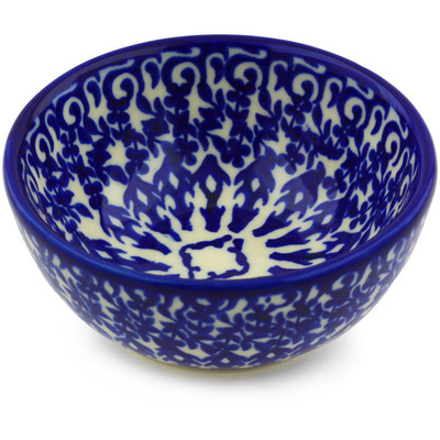 Polish Pottery Bowl 4&quot; Winter Blue