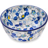 Polish Pottery Bowl 5&quot; Blossoming Blues UNIKAT