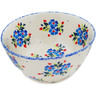 Polish Pottery Bowl 5&quot; Blue Bunches UNIKAT