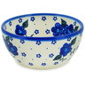 Polish Pottery Bowl 5&quot; Blue Poppies Spring