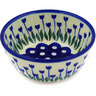 Polish Pottery Bowl 5&quot; Blue Tulip Peacock