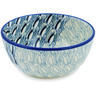 Polish Pottery Bowl 5&quot; Blue Wave UNIKAT