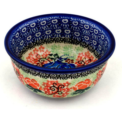 Polish Pottery Bowl 5&quot; Bold In Blue UNIKAT