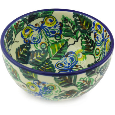 Polish Pottery Bowl 5&quot; Butterleaf UNIKAT