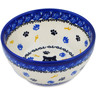 Polish Pottery Bowl 5&quot; Cat In A Box