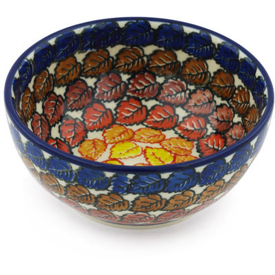 Polish Pottery Bowl 5&quot; Golden Autumn UNIKAT