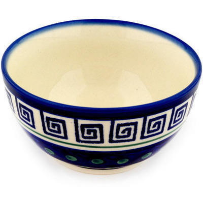 Polish Pottery Bowl 5&quot; Greek Key