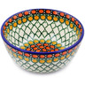 Polish Pottery Bowl 5&quot; Orange Tranquility UNIKAT