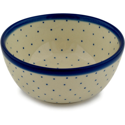 Polish Pottery Bowl 5&quot; Polka Dot