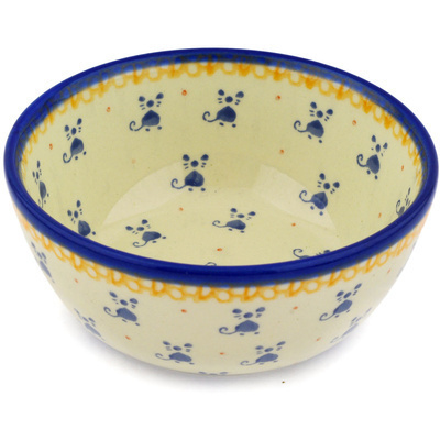 Polish Pottery Bowl 5&quot; Quiet As A Mouse