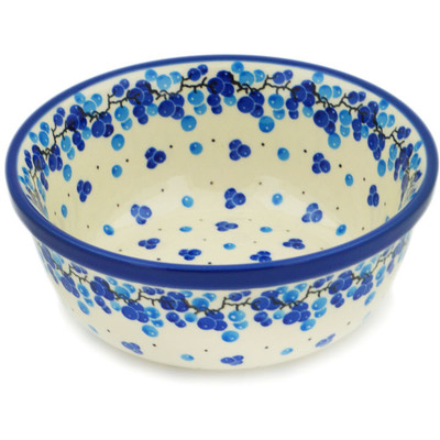 Polish Pottery Bowl 6&quot; Berry Much Blue