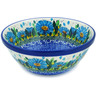 Polish Pottery Bowl 6&quot; Blue Daisy UNIKAT
