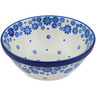 Polish Pottery Bowl 6&quot; Cobalt Lace