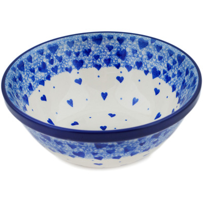 Polish Pottery Bowl 6&quot; Cobalt Love