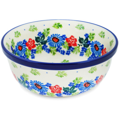 Polish Pottery Bowl 6&quot; Countryside Floral Bloom