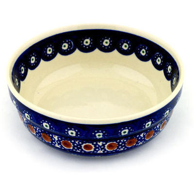 Polish Pottery Bowl 6&quot; Flowery Americana