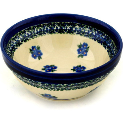 Polish Pottery Bowl 6&quot; Forget Me Not Dots