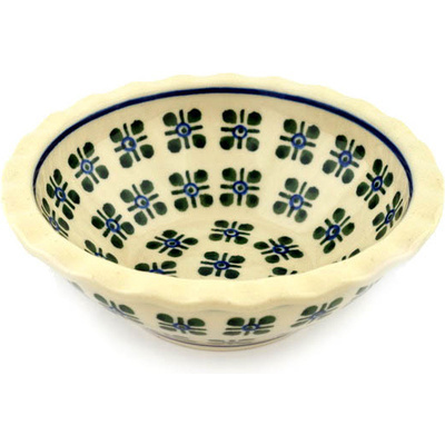 Polish Pottery Bowl 6&quot; Four Square Dots