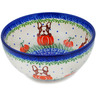 Polish Pottery Bowl 6&quot; Frenchie In A Pumpkin
