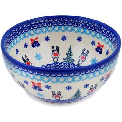Polish Pottery Bowl 6&quot; Frosty Bliss UNIKAT