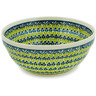 Polish Pottery Bowl 6&quot; Green Leaves