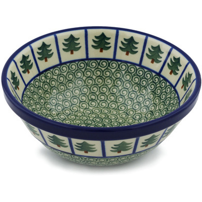 Polish Pottery Bowl 6&quot; Perky Pine