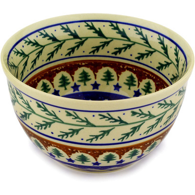 Polish Pottery Bowl 6&quot; Pine Boughs