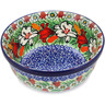 Polish Pottery Bowl 6&quot; Scarlet Flora UNIKAT