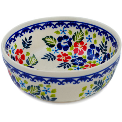 Polish Pottery Bowl 6&quot; Wildflower Dreamscape
