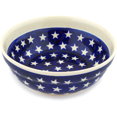 Polish Pottery Bowl 7&quot; America The Beautiful