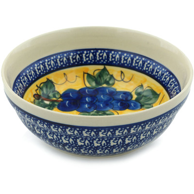 Polish Pottery Bowl 7&quot; Tuscan Grapes