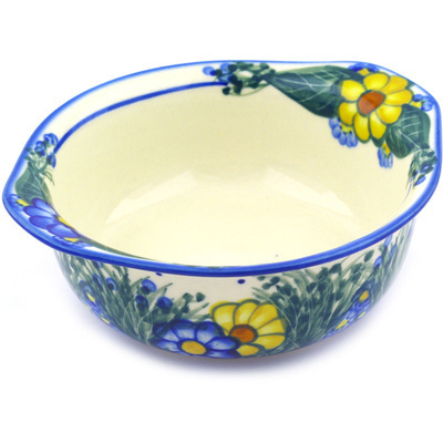 Polish Pottery Bowl 7&quot; Wildflower Meadow