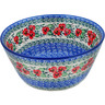 Polish Pottery Bowl 8&quot; Red Pansy