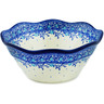 Polish Pottery Bowl 8&quot; Winter  Blue Bird