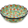 Polish Pottery Bowl 9&quot; Colorful Dizziness UNIKAT
