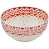 Polish Pottery Bowl 9&quot; Heart Is Full Of Love UNIKAT