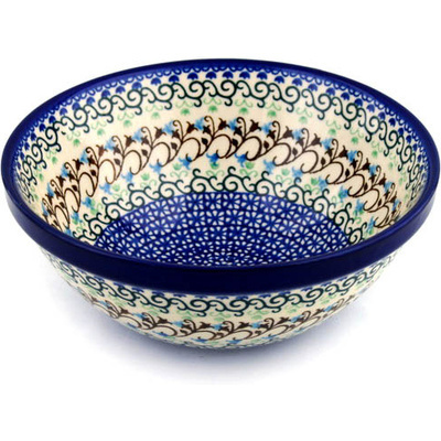 Polish Pottery Bowl 9&quot; Woodland Lace