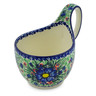 Polish Pottery Bowl with Loop Handle 16 oz Blue Bud Delight UNIKAT