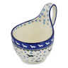 Polish Pottery Bowl with Loop Handle 16 oz Dancing Dachshunds