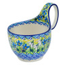 Polish Pottery Bowl with Loop Handle 16 oz Delightful Day UNIKAT