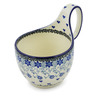 Polish Pottery Bowl with Loop Handle 16 oz First Snow